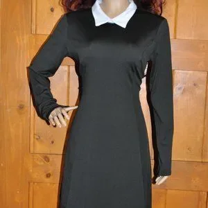 Amazon Black Peter Pan Collar Dress Long Sleeve New Womens Long